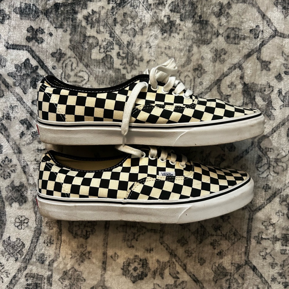Vans Black and Cream Checkerboard Shoes
